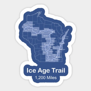 Route Map of The Ice Age Trail in Wisconsin Sticker